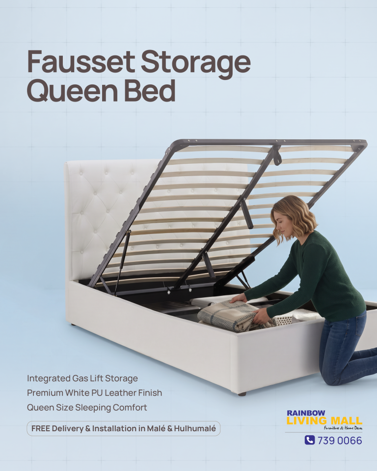 Bedroom bed with spacious storage